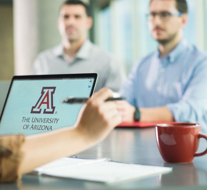 University of Arizona logo on laptop